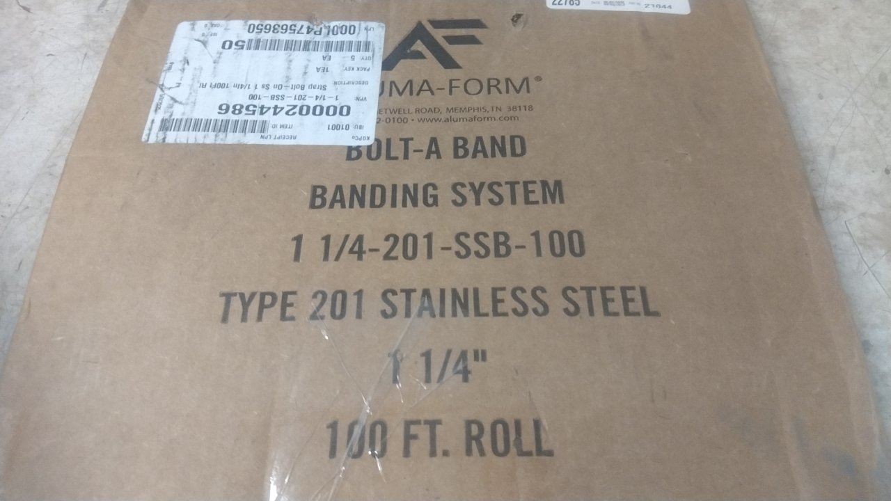 Aluma-Form 1/4-201-SSB-100 1-1/4 in W 100 Ft Length Stainless Steel Pole Band