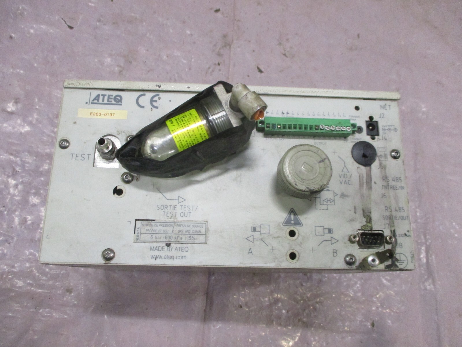 ATEQ E203-0197 Leak Detection Production Control 24VDC 6bar 600kPa *Tested*