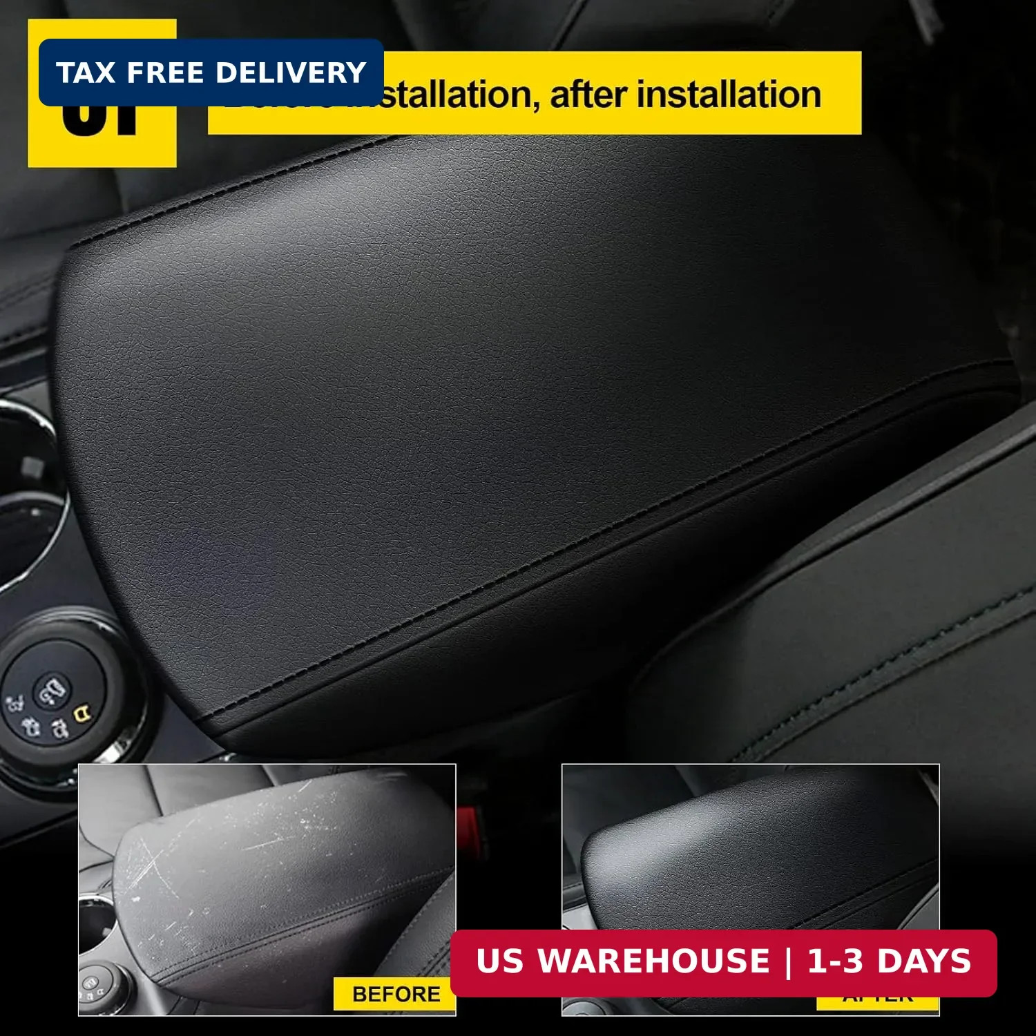 AOMSAZTO Armrest Console Console Covers for Ford Explorer 2011-2019 Black