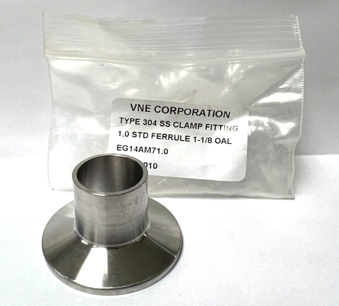 VNE CORPORATION CLAMP 1″ WALL THICKNESS 0.065IN FERRULE T304 STAINLESS STEEL