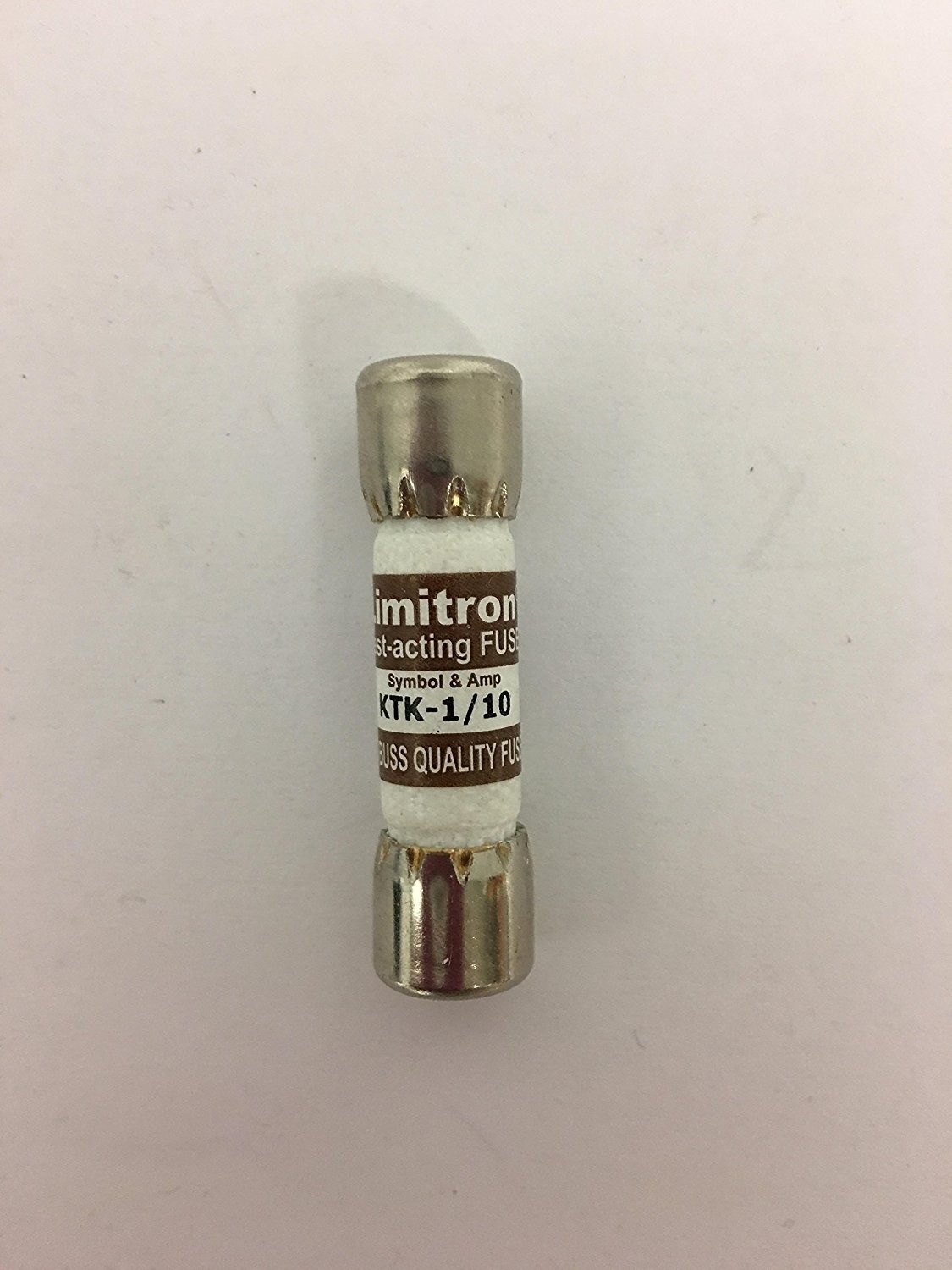 Bussmann KTK-1/10 0.1 Amp Limitron Fast Acting Suppl. Fuse Melamine Tube 600V