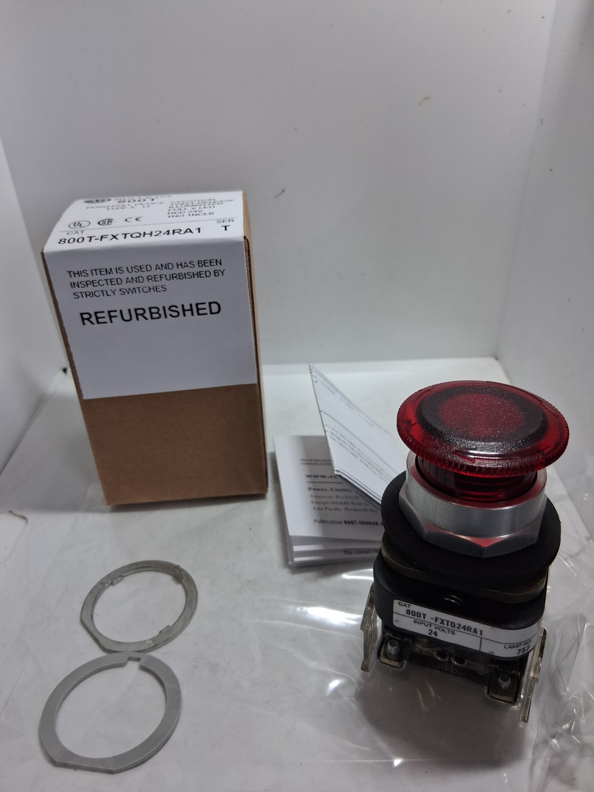 ALLEN BRADLEY 800T-FXTQH24RA1 PUSH PULL 2 POS LED RED 1NO/1NCLB SER T NIB