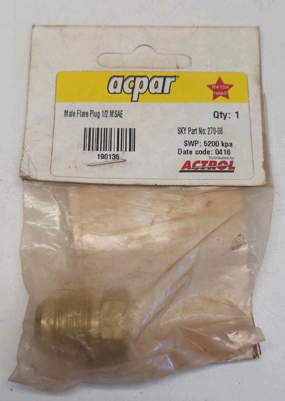 5x Sky Refrigeration 270-08 Male Flare Plug 1/2 M SAE Acpar 190136