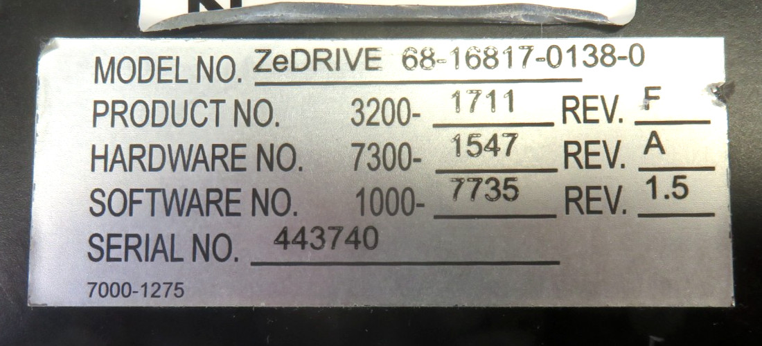ZENITH Pumps ZeDRIVE 68-16817-0138-0, FOR PARTS/ REPAIR