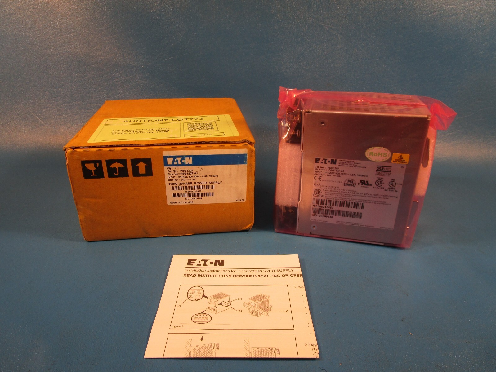 Eaton PSG120F, Power Supply, 120W 400-500VAC, 3-Phase, Output 24VDC, Style PSG12