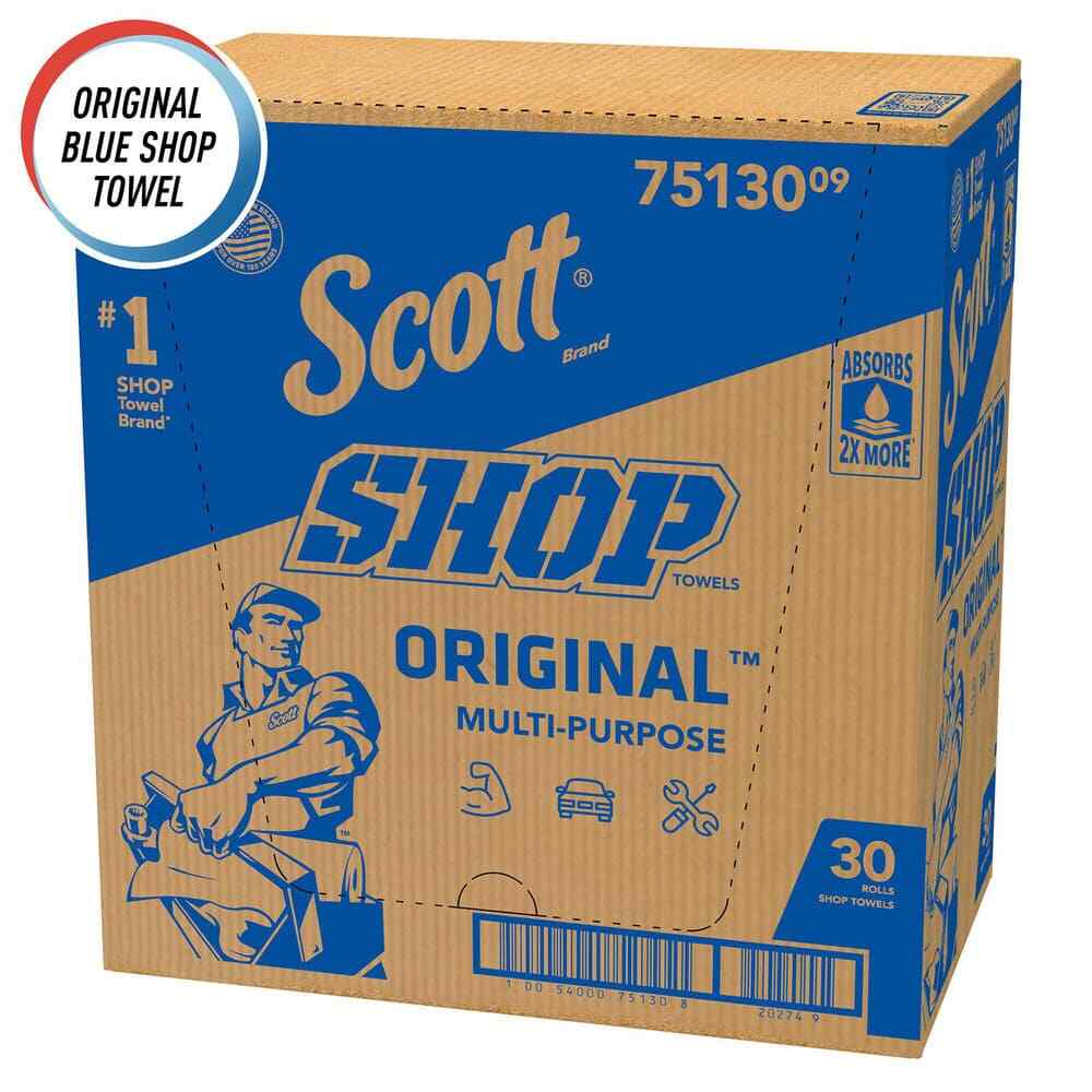 Scott 11 Inch Long x 10.4 Inch Wide Virgin Shop Towels and Industrial Rags Bl…