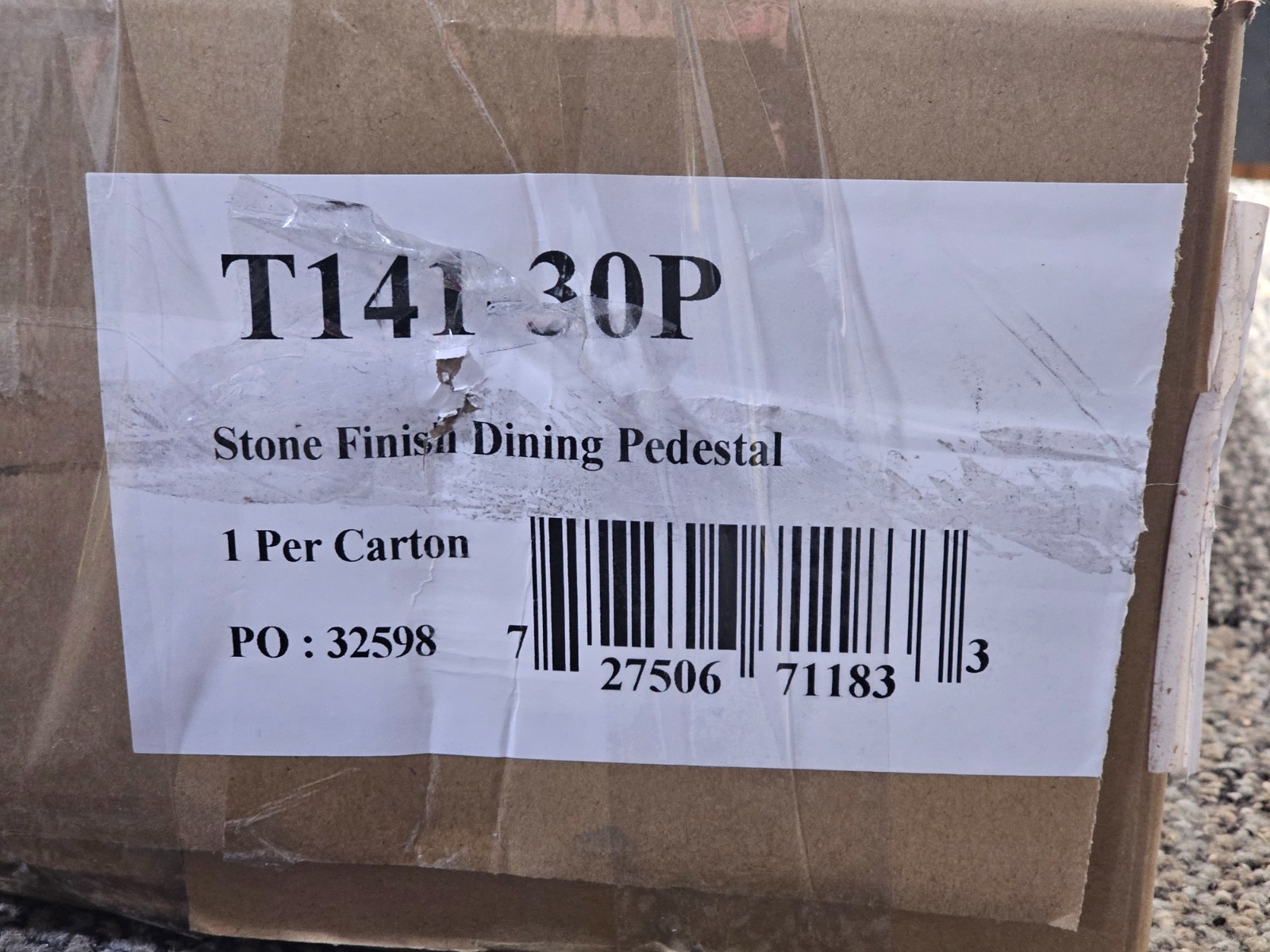 International Concepts T-30P 30 in Pedestal Base Replacement Stone Finish