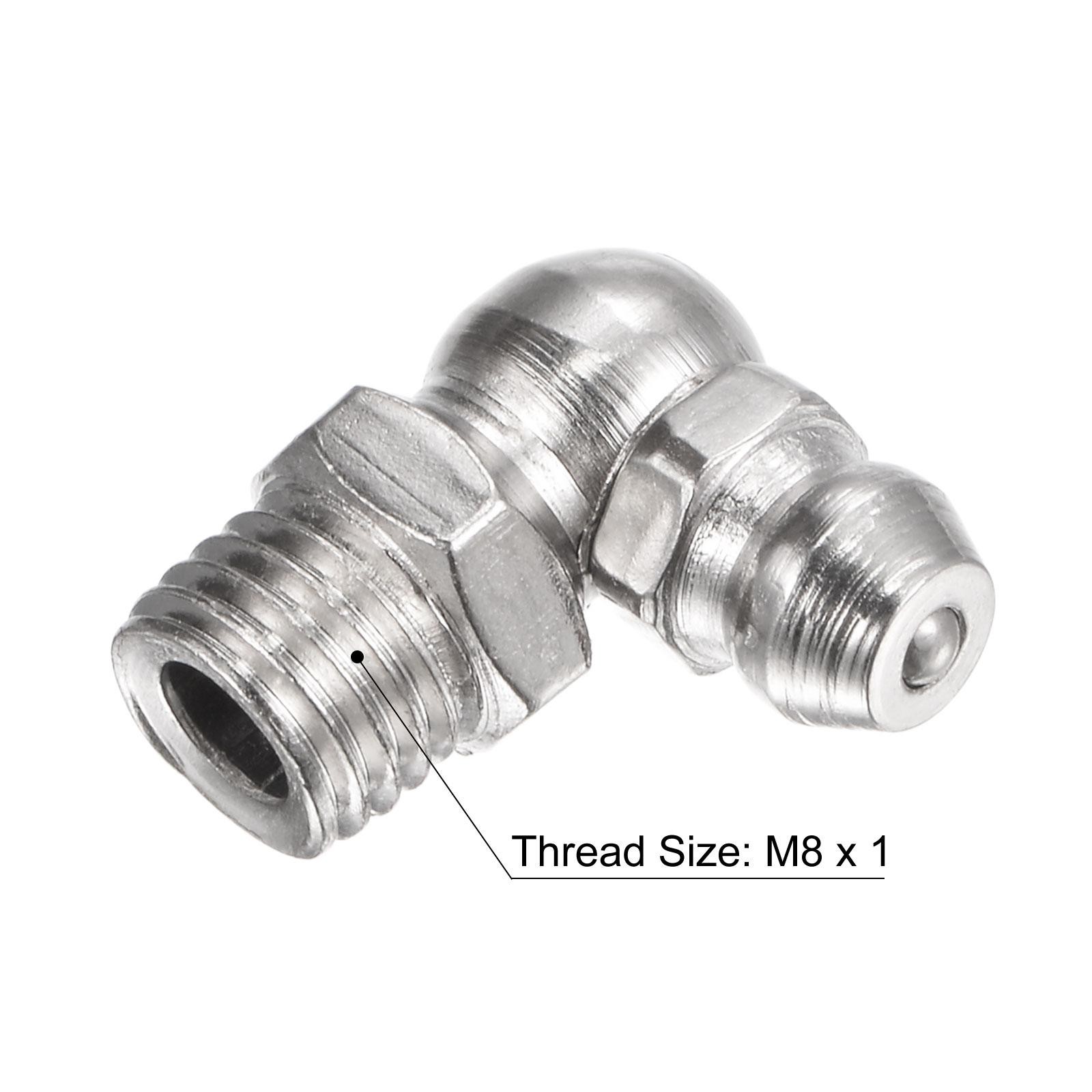 20Pcs Nickel-Plated Iron 90 Degree Hydraulic Grease Fitting M8 x 1mm Thread
