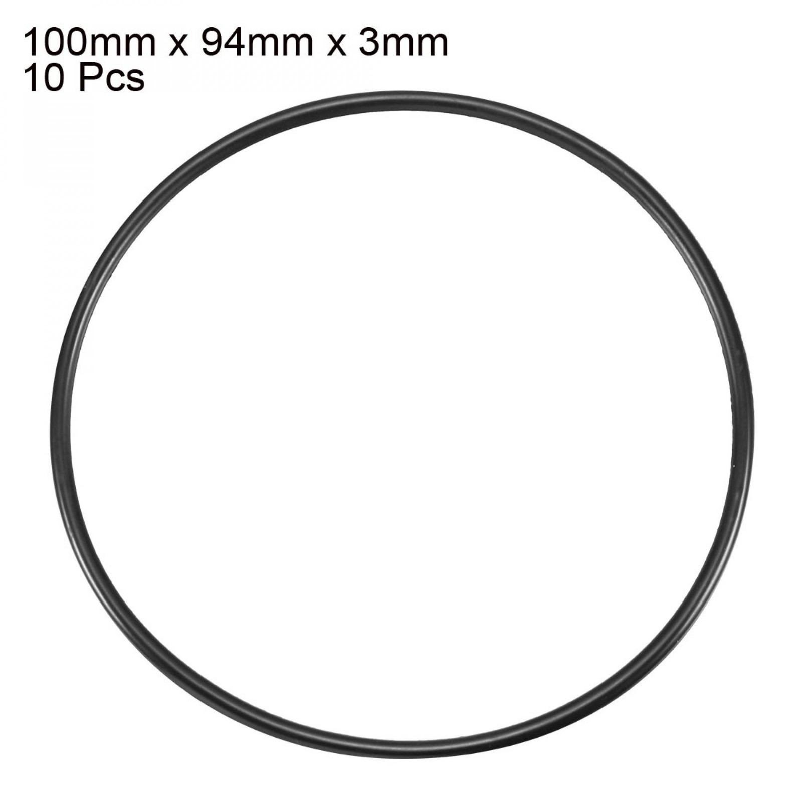 10Pc Metric O Rings Black Nitrile Rubber 100mm OD 3mm Thickness