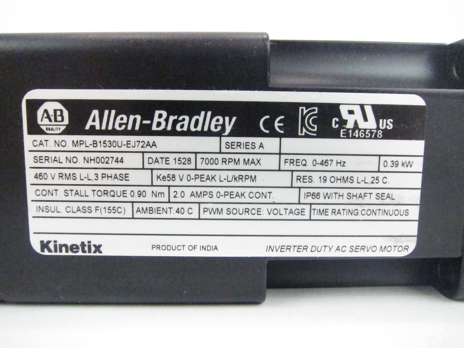 NEW Allen Bradley MPL-B1530U-EJ72AA MP Servo Motor MPLB1530UEJ72AA