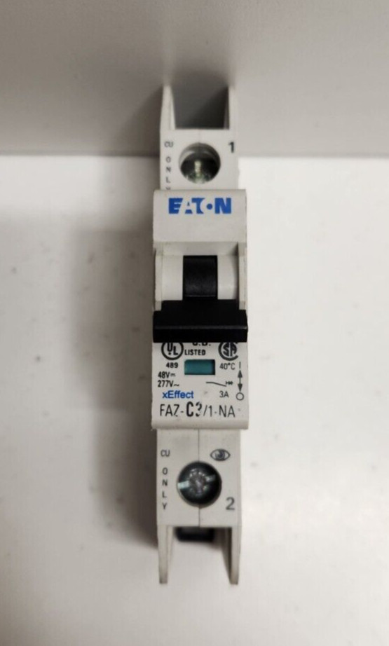 NEW NO BOX! EATON 3A 48VDC/277VAC 1-POLE CIRCUIT BREAKER FAZ-C3/1-NA-SP