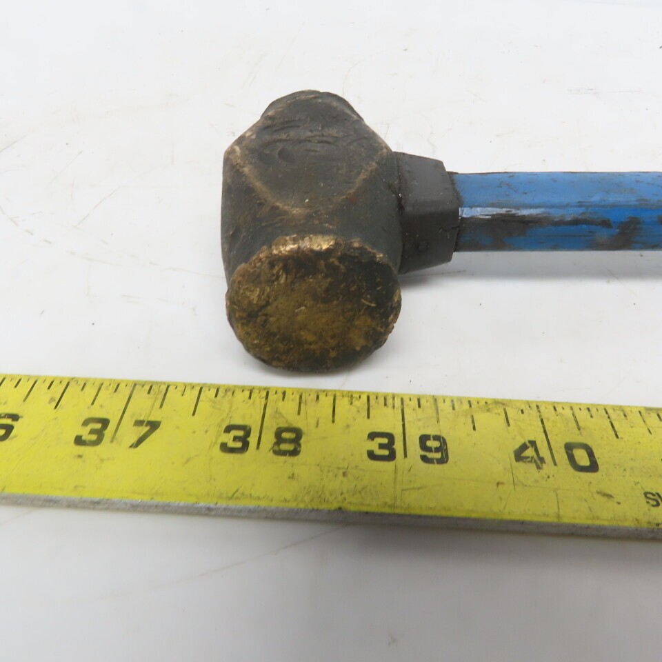 24oz/1.5 LB Brass Hammer W/Fiverglass Handle 12″ Long 1.250 Face