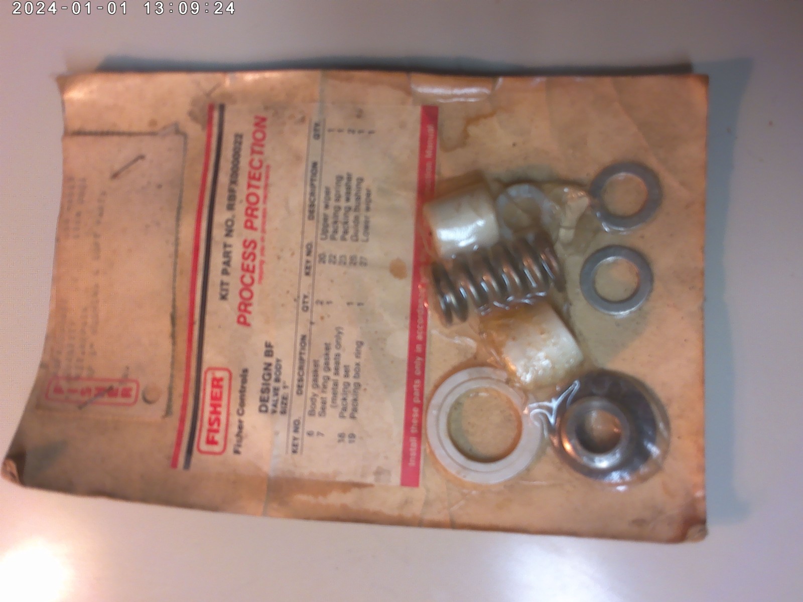 FISHER CONTROLS a 10 pc KIT REPAIR NO. RBFX0000022 1″ VALVE & gaskets ring wiper