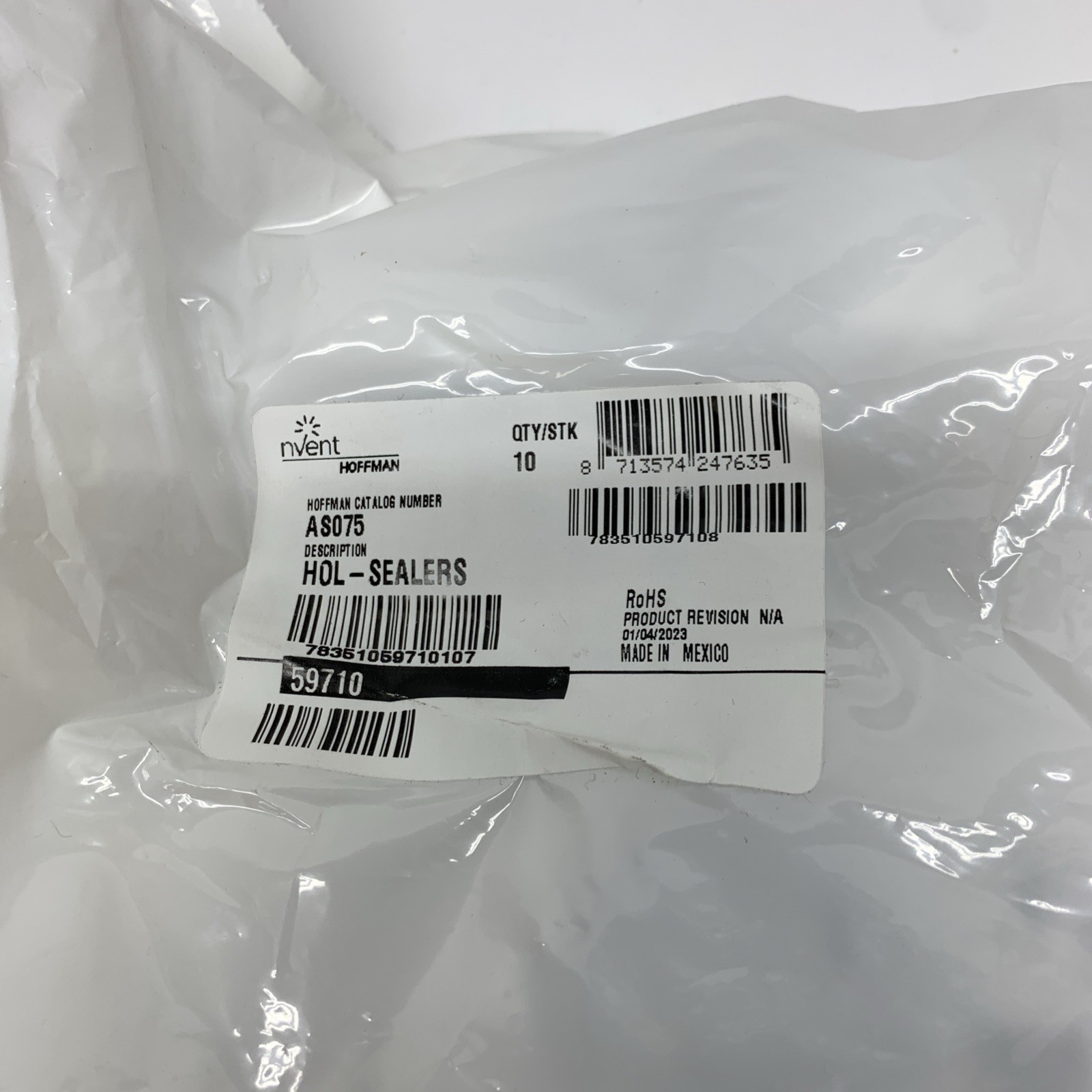 Lot of 10 New Hoffman 3/4” 59710 Hole Seal Plug Kit Type 4, 3R, 12, 13 AS075