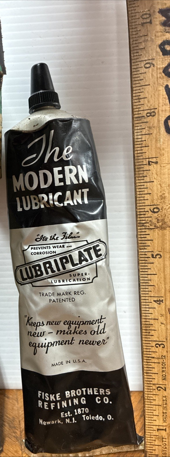 Vintage Lubriplate “The Modern Lubricant” Tube No.310 Fisk Brother in Box