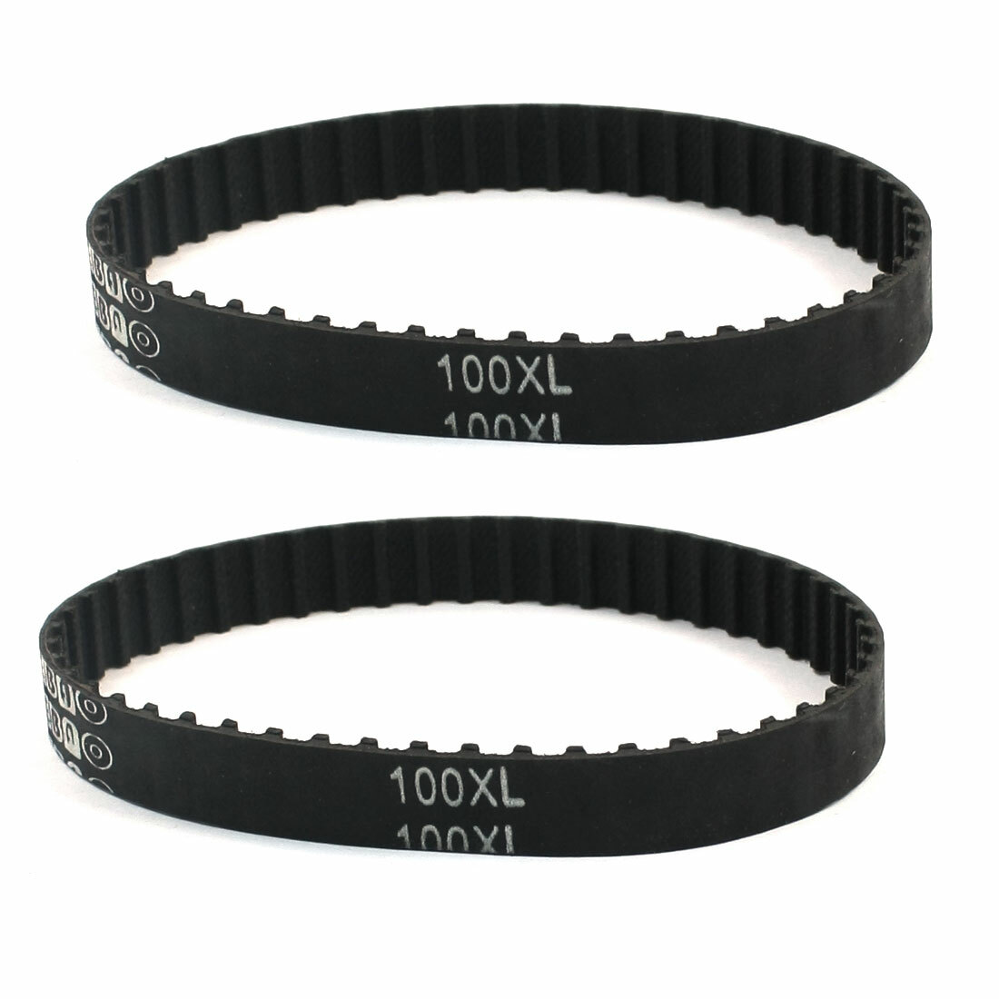 100XL 50 Teeth 10mm Width Rubber Cogged Industrial Timing Belt Black 10″ 2 Pcs