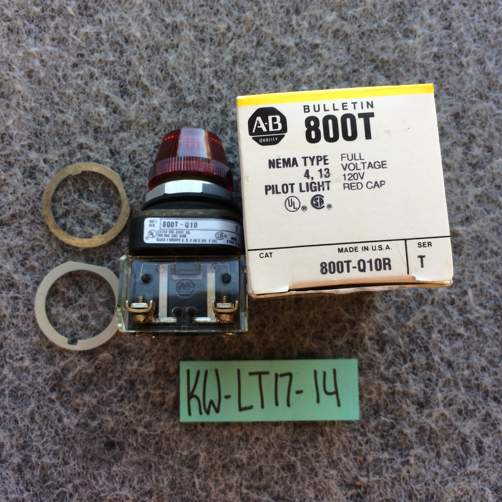 ALLEN BRADLEY 800T-Q10R PILOT LIGHT RED 120V FULL VOLTAGE SERIES T NIB