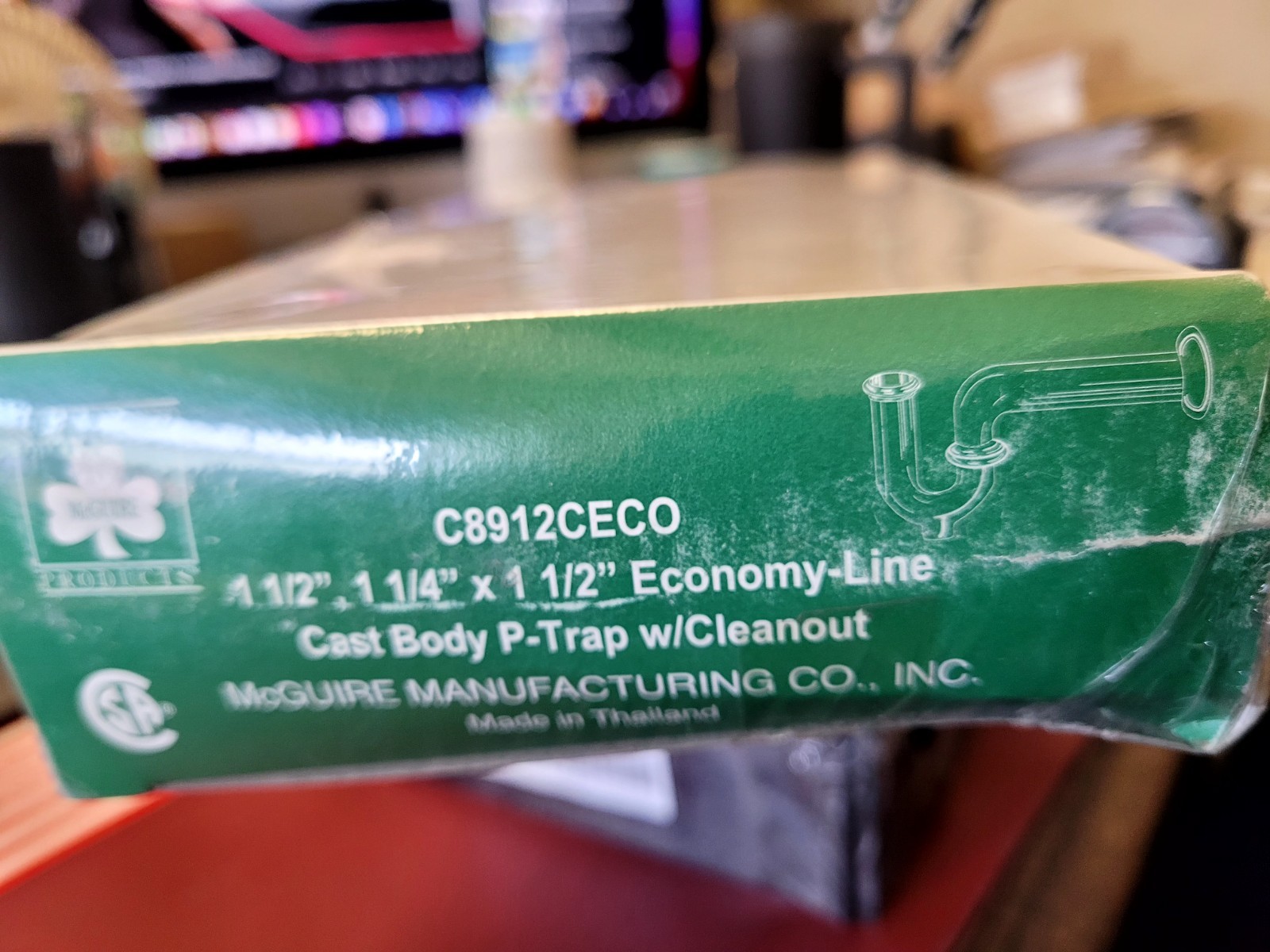 NEW McGuire 8912CECO 1-1/2″ 1-1/4″ X 1-1/2″ Cast BODY P-Trap W/CLEANOUT (C287)