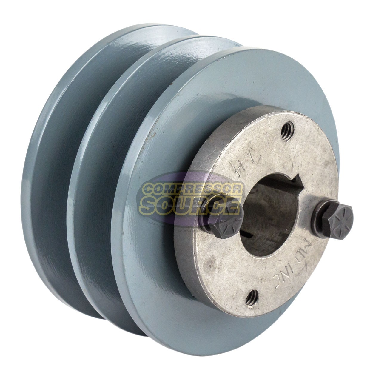 Cast Iron 3.75″ Dual Groove Pulley Belt B Section 5L with 1″ Sheave Bushing
