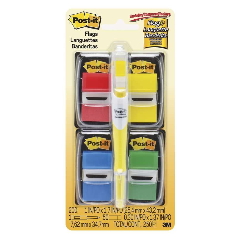 3M – 7100116240 – Post-it Flags 680-RYBGVA 1 in x 1.7 in (254 mm x 432 mm) (1EA)