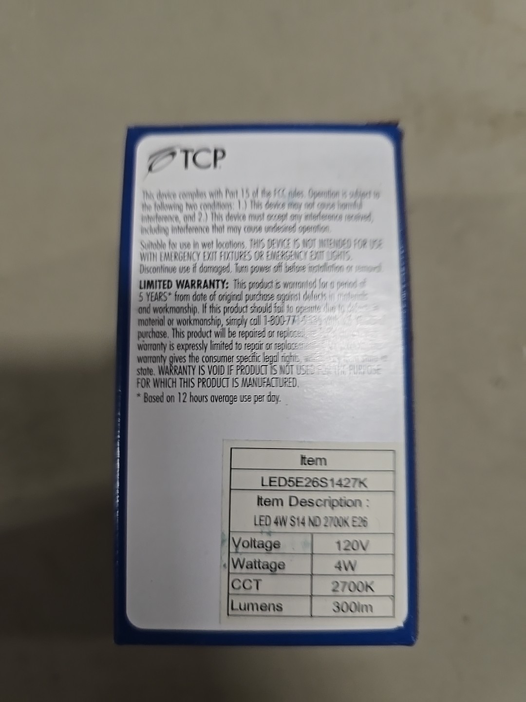 Elite TCP LED Light Bulb 4W 2700K 40W Replacement 300lm Lot Of 12