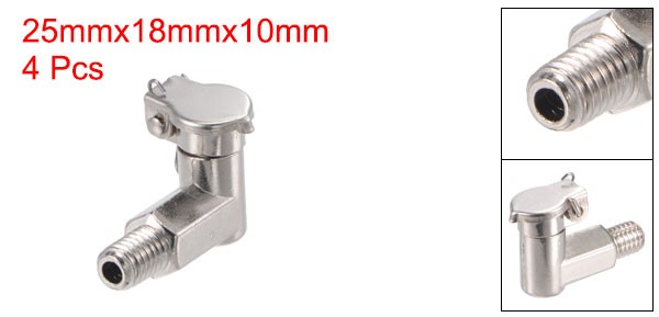 Grease Oil Cup Spring Cap M6x1 L Shaped Male Thread Carbon Steel Lubricator 4Pcs