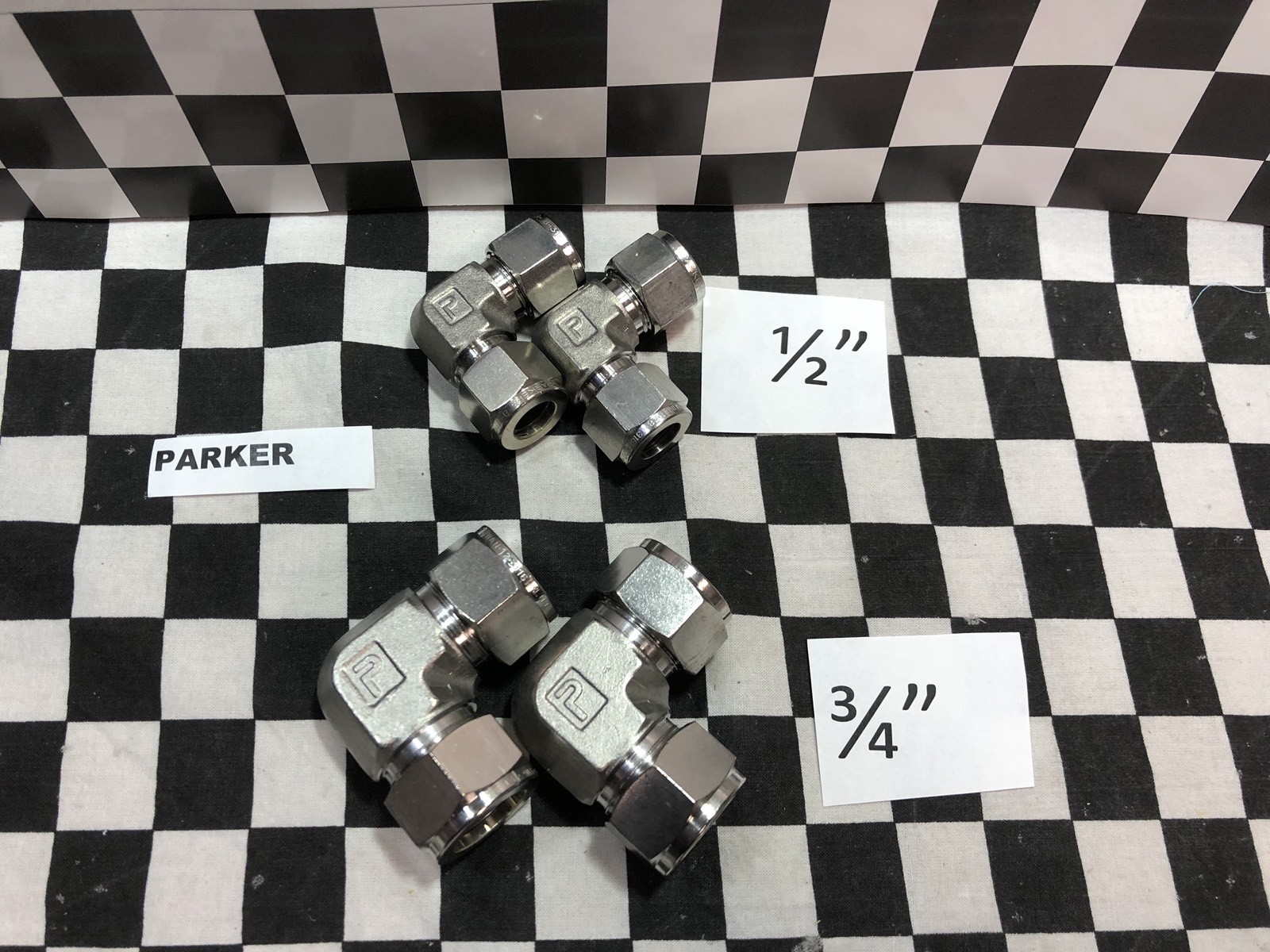 4X PARKER ELBOW UNION 1/2″ – 3/4″, 8EE8-316, 12EE12-316, SHIPSAMEDAY#1622C7