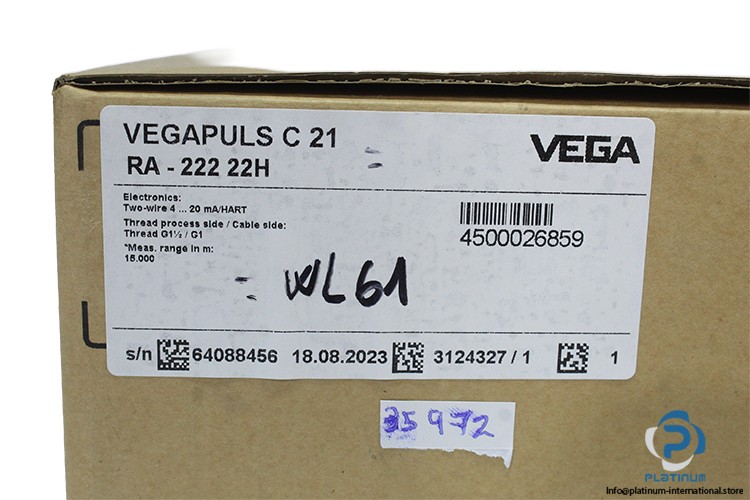VEGA VEGAPULS C 21 WIRED RADAR SENSOR_VEGAPULS C 21_-1 … 3 bar