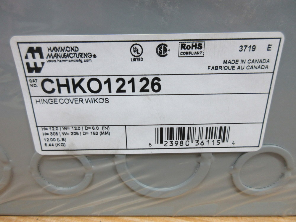 Hammond CHKO12126 Junction Box CHK012126