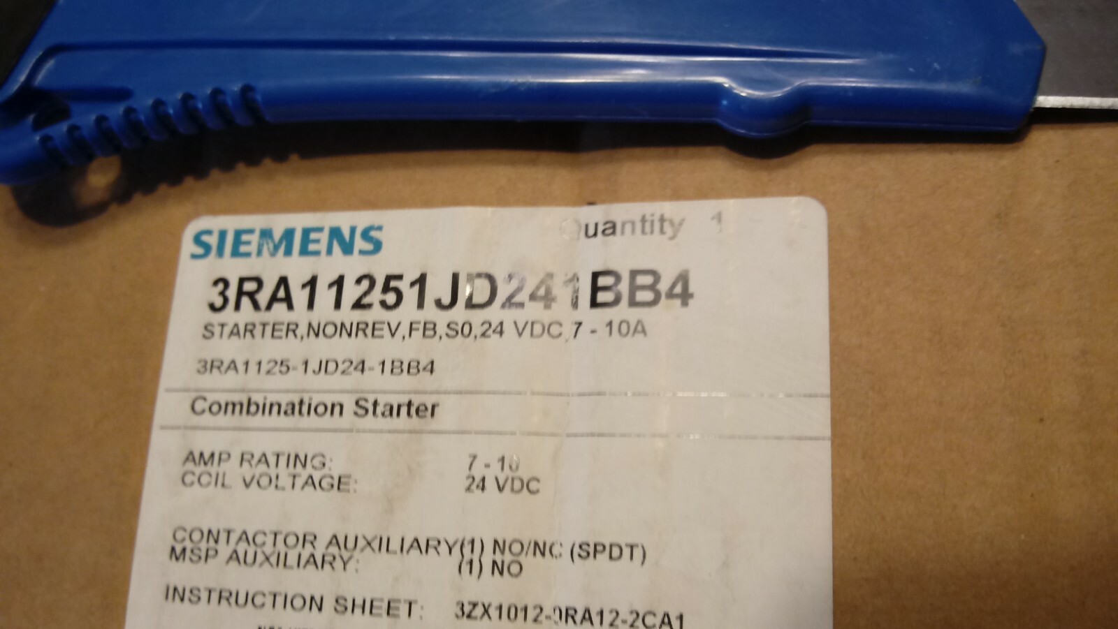New Siemens 3RA11251JD241BB4 Combination Starter Non Reversible