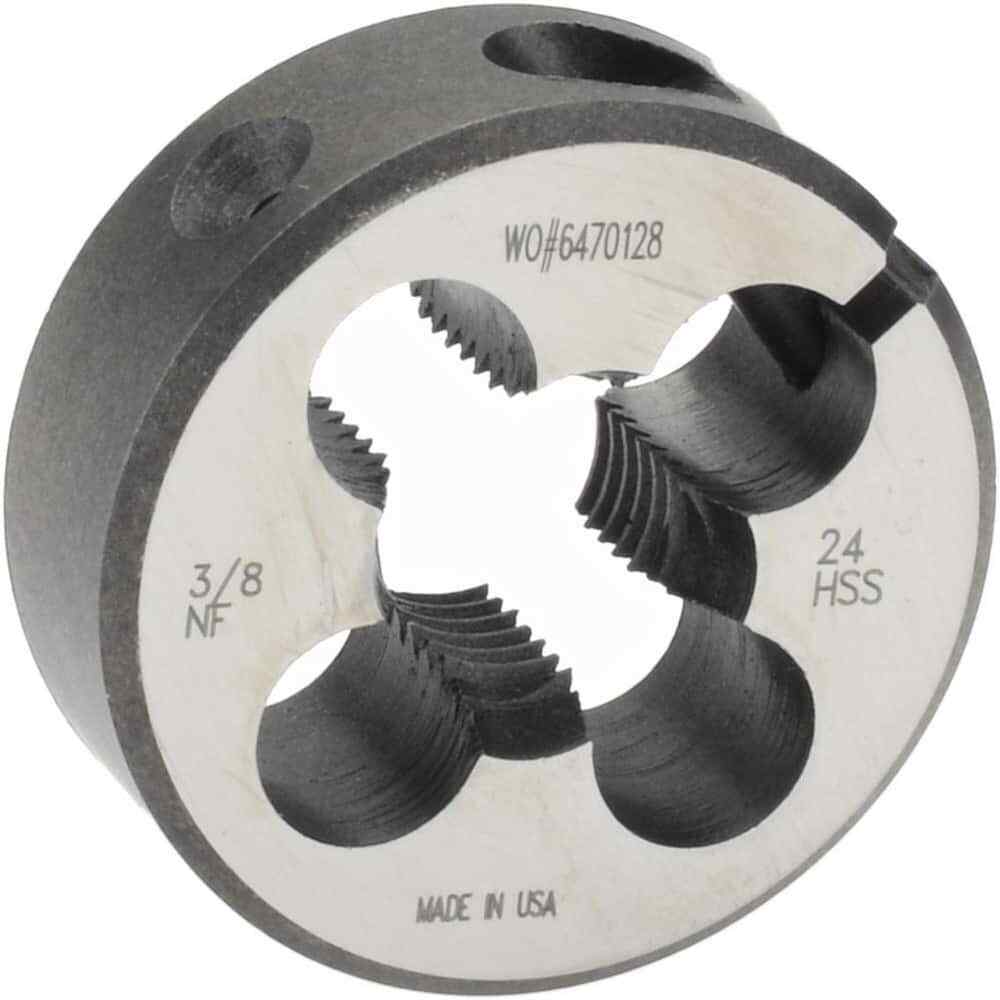 Made in USA 3693181 HSS Adjustable Round Die: 3/8-24, 3/8″ OD, Right Hand Thread