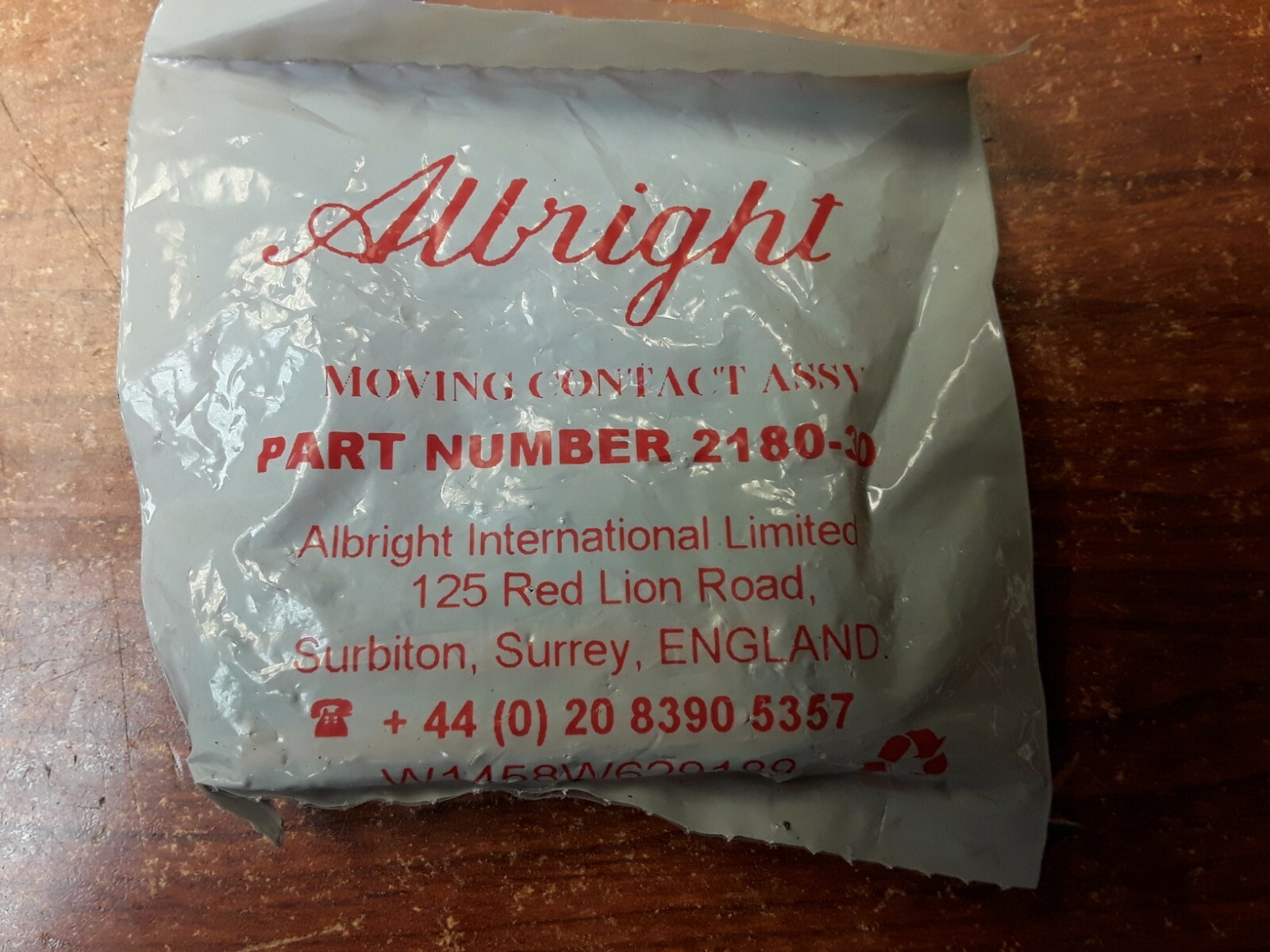 Albright Moving Contact Assembly 2180-30