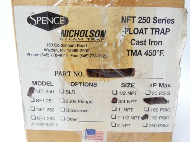 SPENCE NFT250 250PSI 3/4″ NSMP