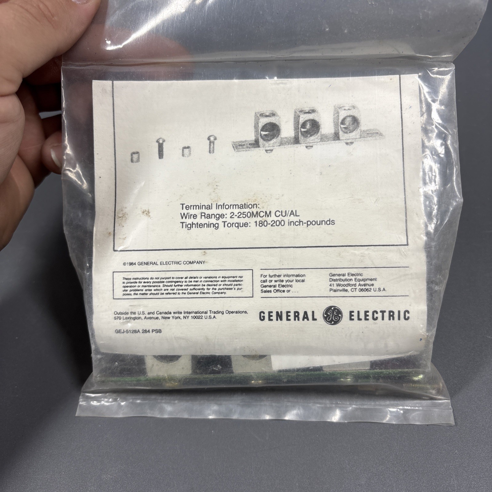 NEW G.E. TGL6 GROUND KIT 3/4 IN 2 AWG TO 250 kcmil SPEC-SETTER NEMA 1/3R