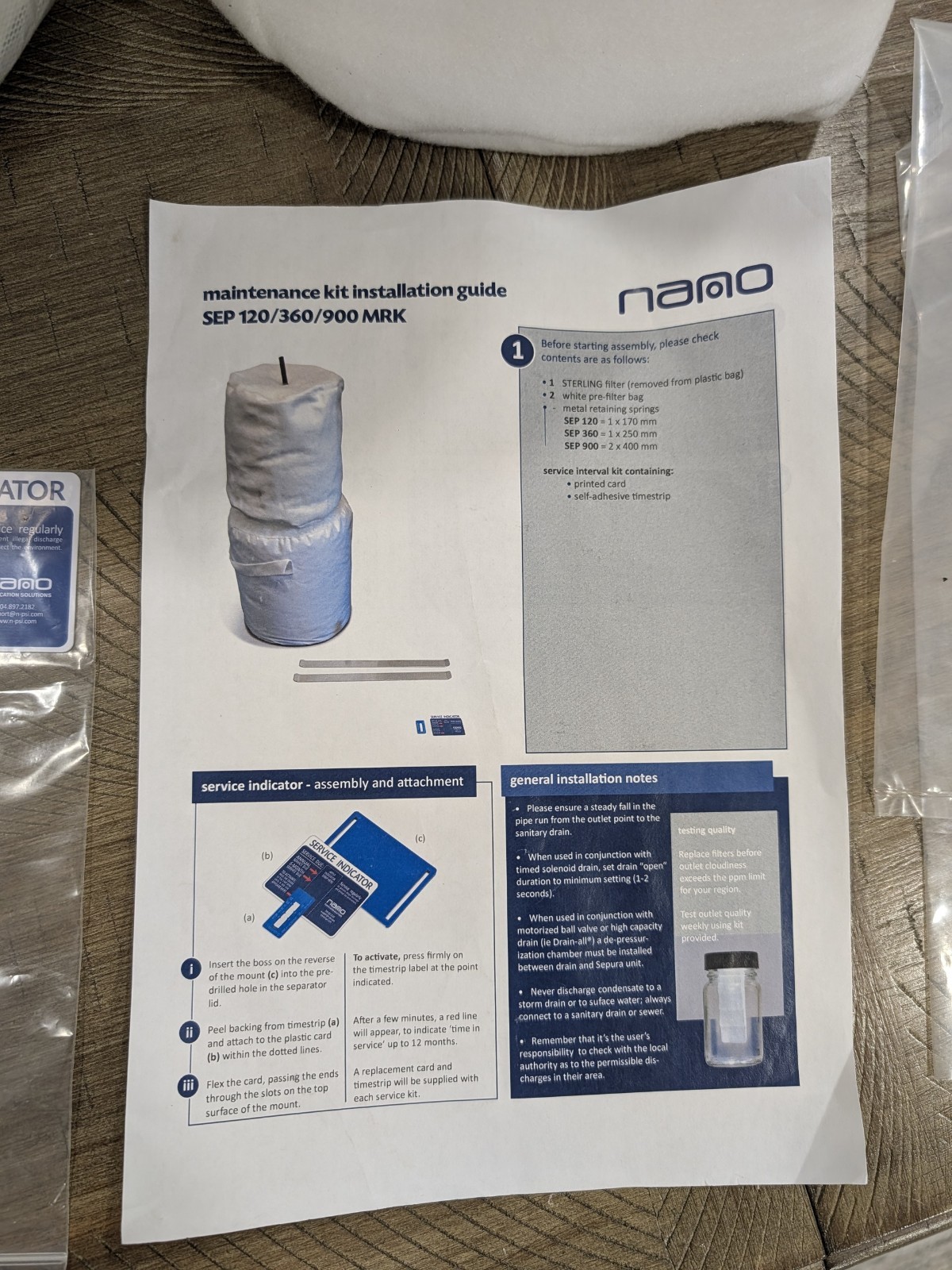 Nano Sepura Maintenance Kit SEP900MRK-Only One Bracket