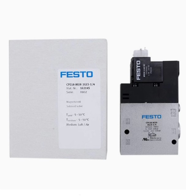 Festo- CPE14-M1BH-3GL-1/8 196929 Solenoid Valve New One CPE14M1BH3GL1/8