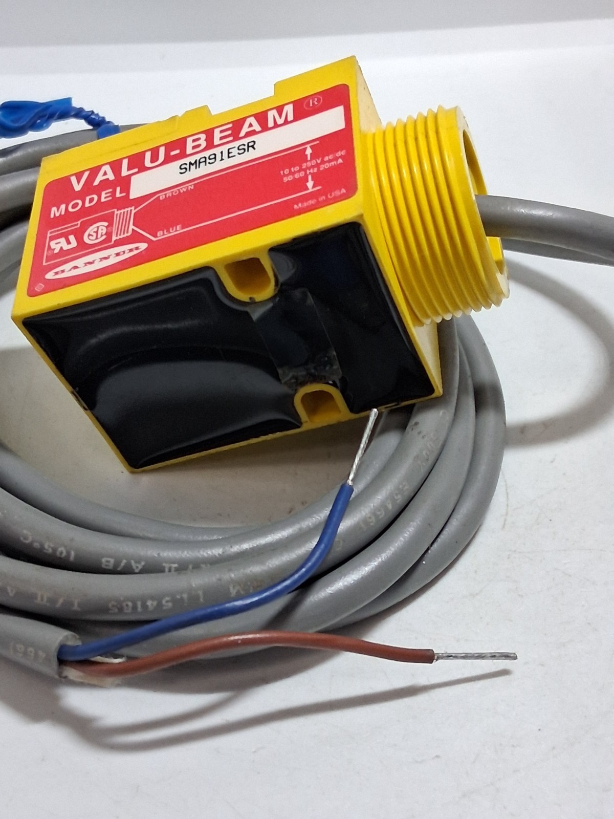 BANNER SMA91ESR PHOTOELECTRIC SENSOR 10-250VAC 20MA 50/60HZ NNB