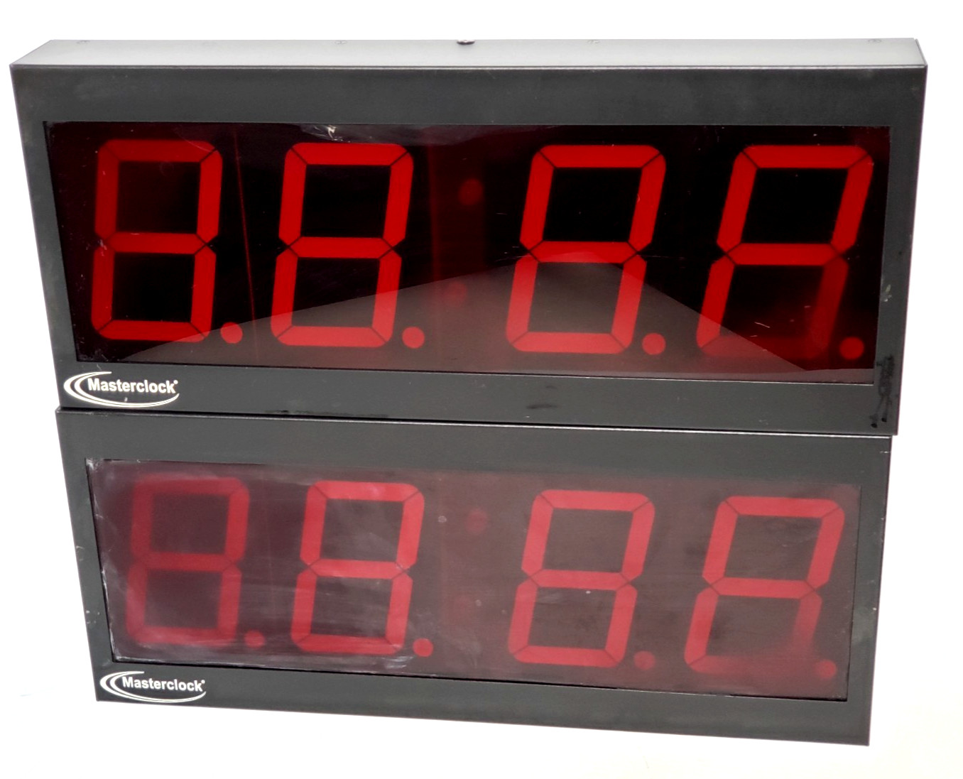 Lot of 2 MASTERCLOCK NTDS44 Network POE NTP Time Protocol LED Display Clock