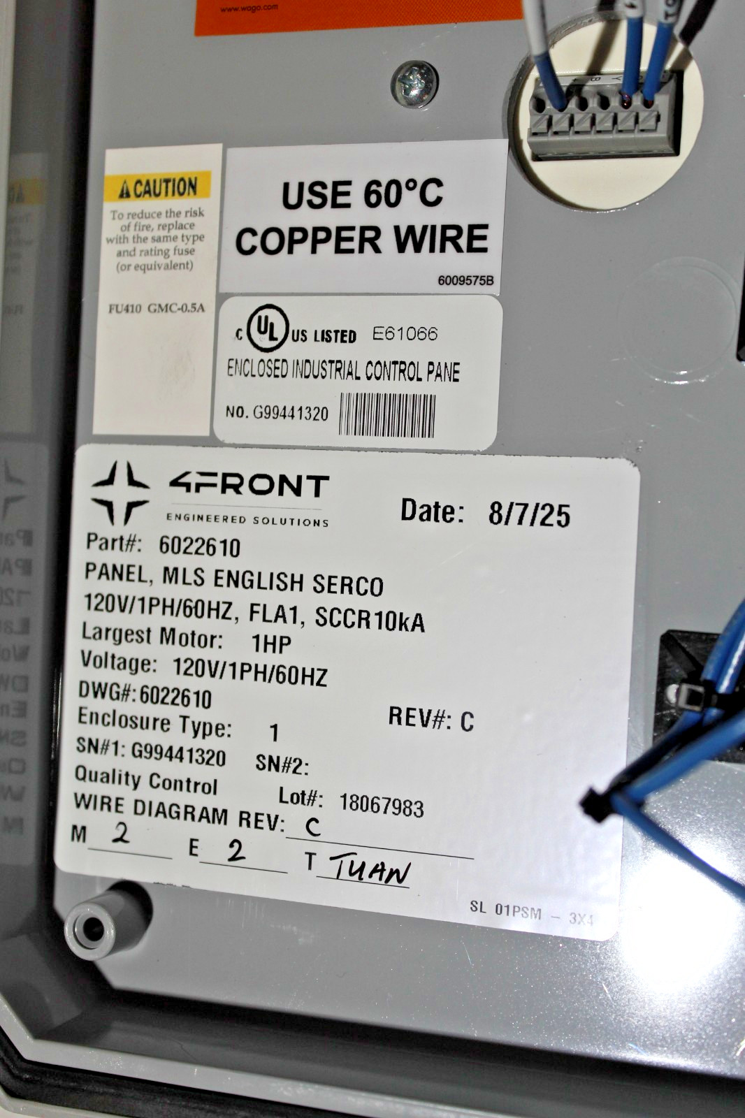 Serco s/40 safety-loc dock restraint control pan ccs
