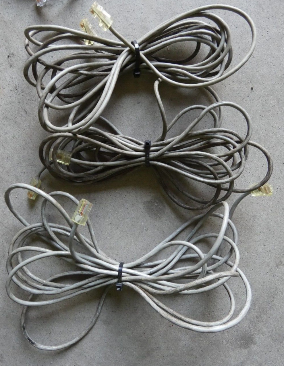Lot of 7 Pieces – Used RJ45 Telephone Cables Varying in lengths of ~10′ – ~15′