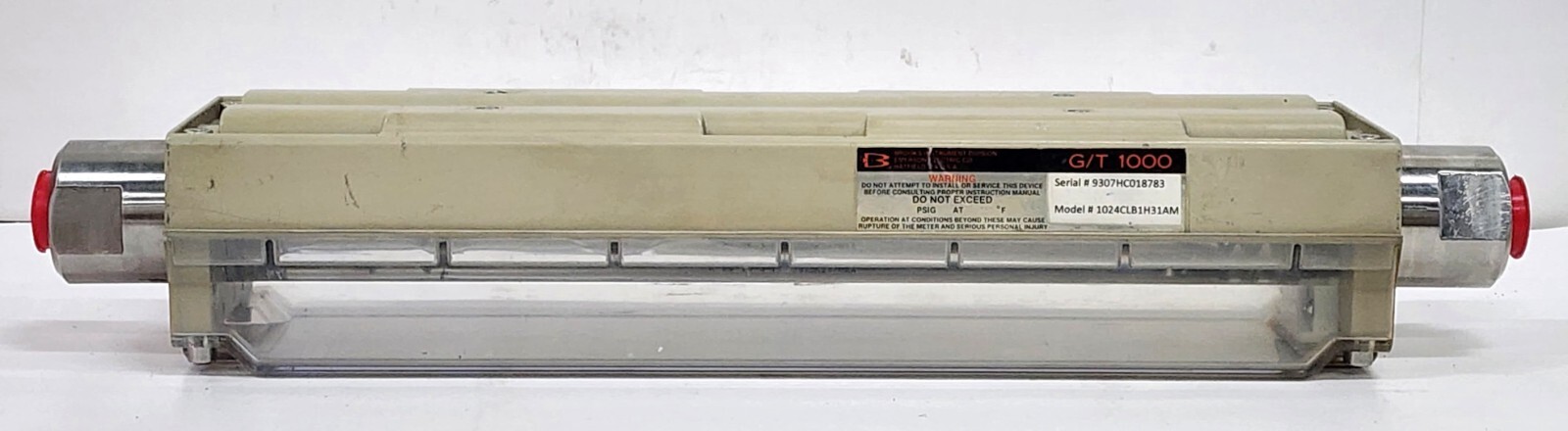 BROOKS INSTRUMENTS FLOWMETER 1.35 TO 13.45 SCFM NITROGEN @ 70°F & 14.7PSI