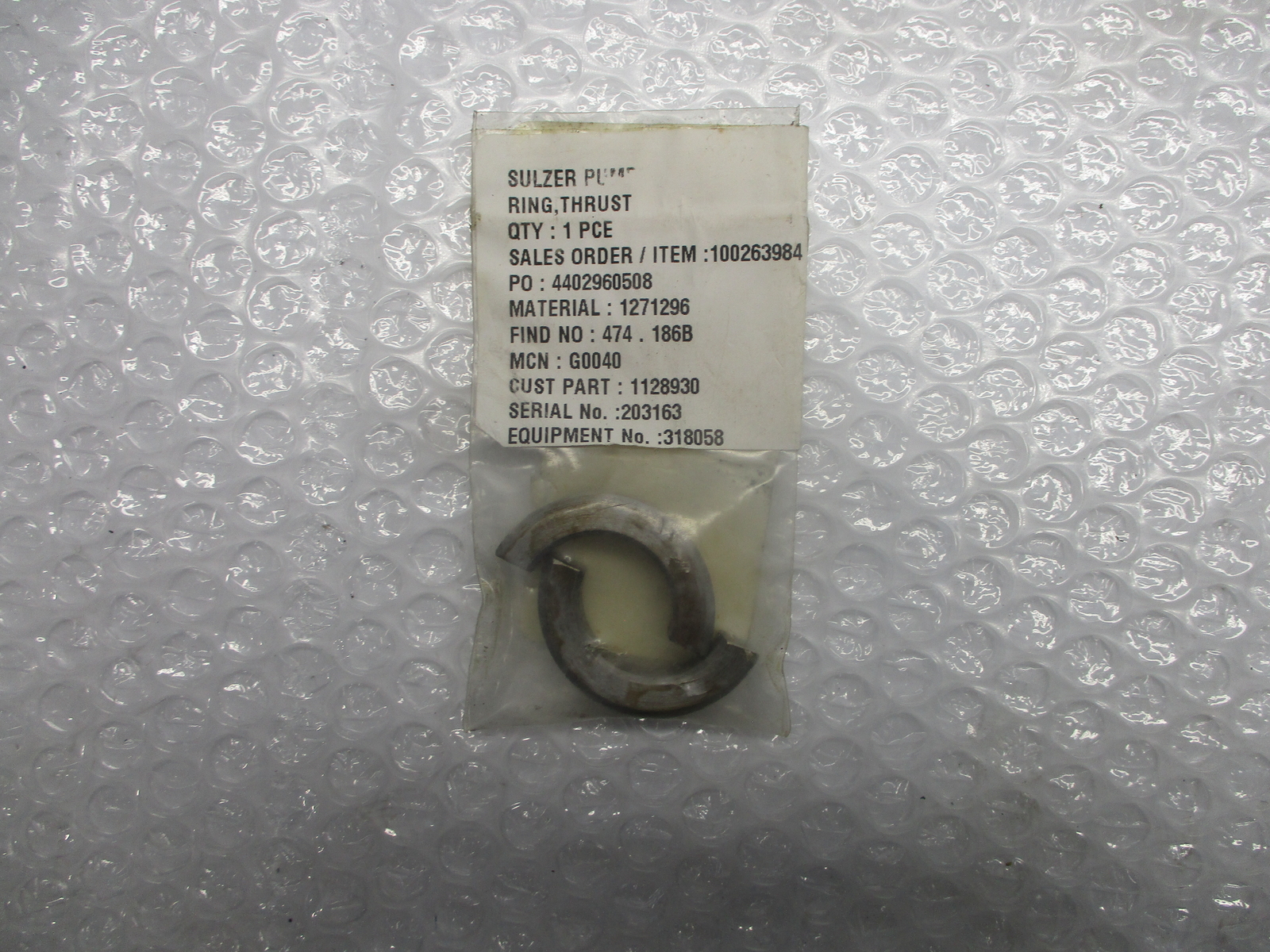 SULZER PUMPS 1271296 THRUST RING NSMP