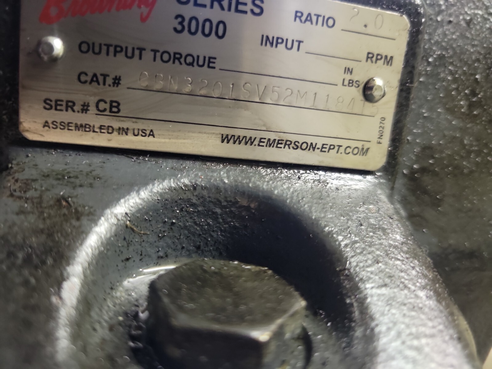 EMERSON 6205-2ZJC3 model G598 1750rpm 3ph 230/460 with CBN3201SV52M1184T5