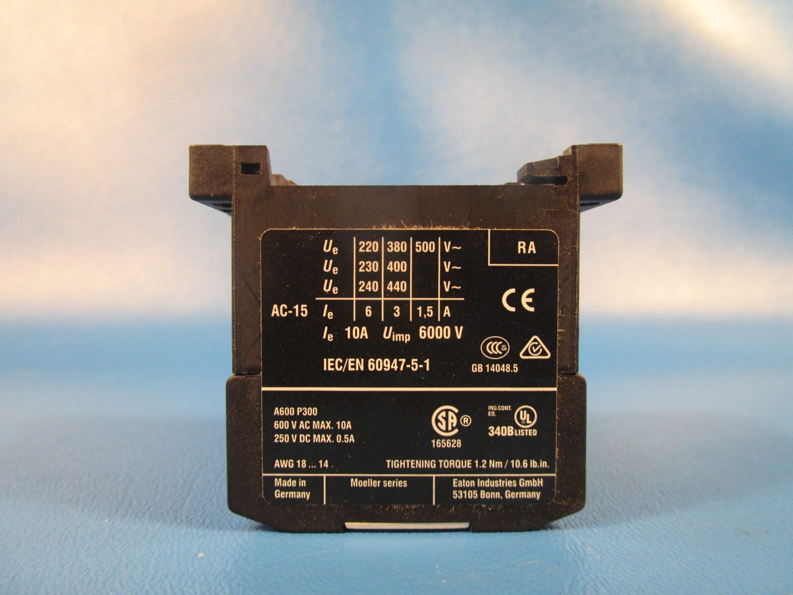 Eaton Moeller XTRM10A40, DIL ER-40 AC Contactor, 10 AMP, 220-240V, 600VAC Max