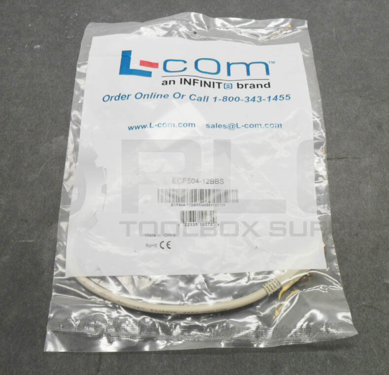 LOT OF 4 SEALED NEW L-COM ECF504-12BBS FEMALE BULKHEAD MALE 12″