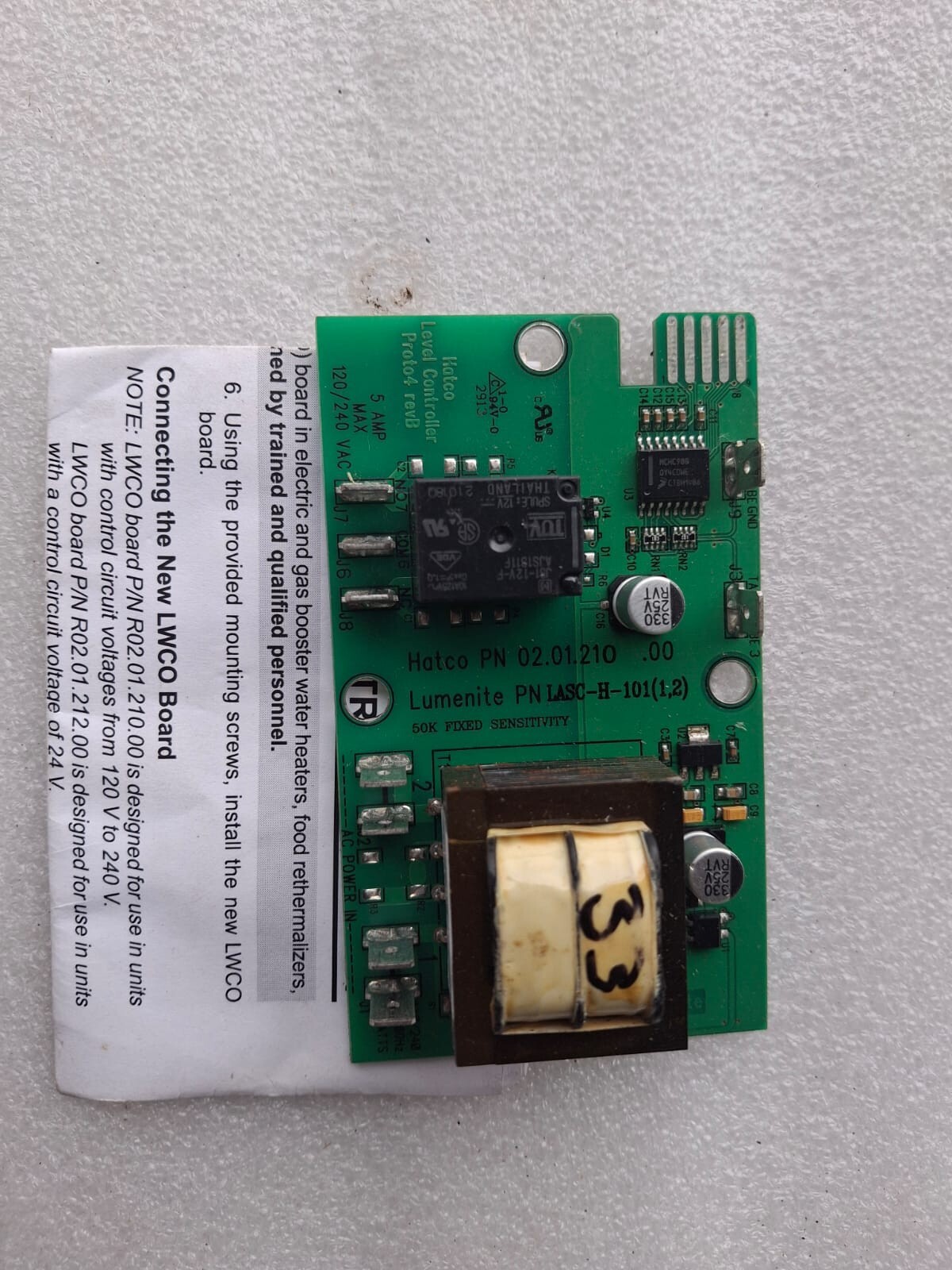 HATCO 02.01.210.00 LIQUID LEVEL CONTROL BOARD
