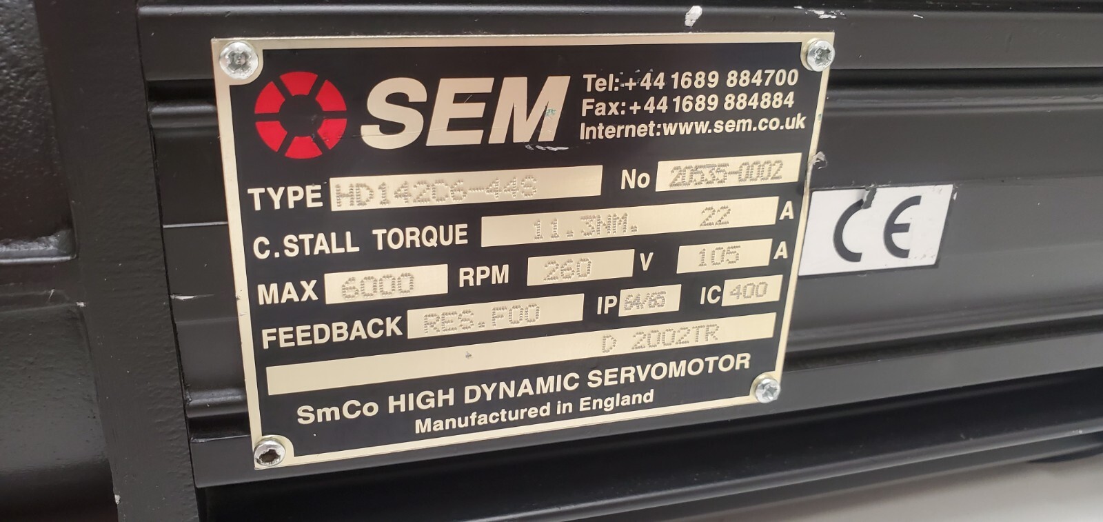 NEW OLD STOCK! SEM HIGH DYNAMIC SERVO MOTOR HD142C6-44S