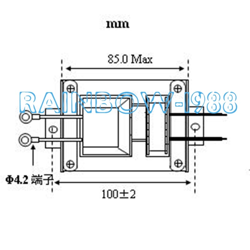 Medium 57*16 insecticide lamp transformer 220V/50Hz 3000V horizontal
