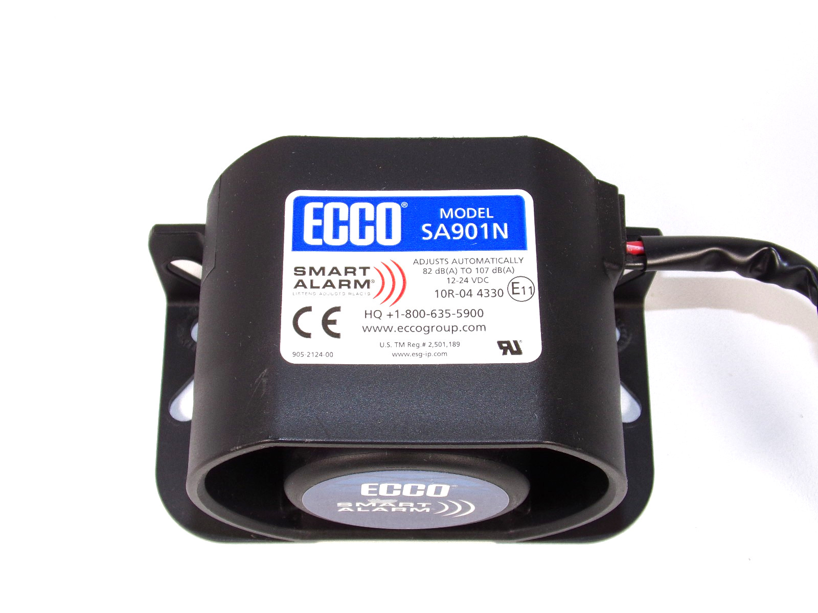 ECCO Smart Alarm SA901N Adjusts Automatically 82dB(A) to 107 dB(A), 12-24VDC