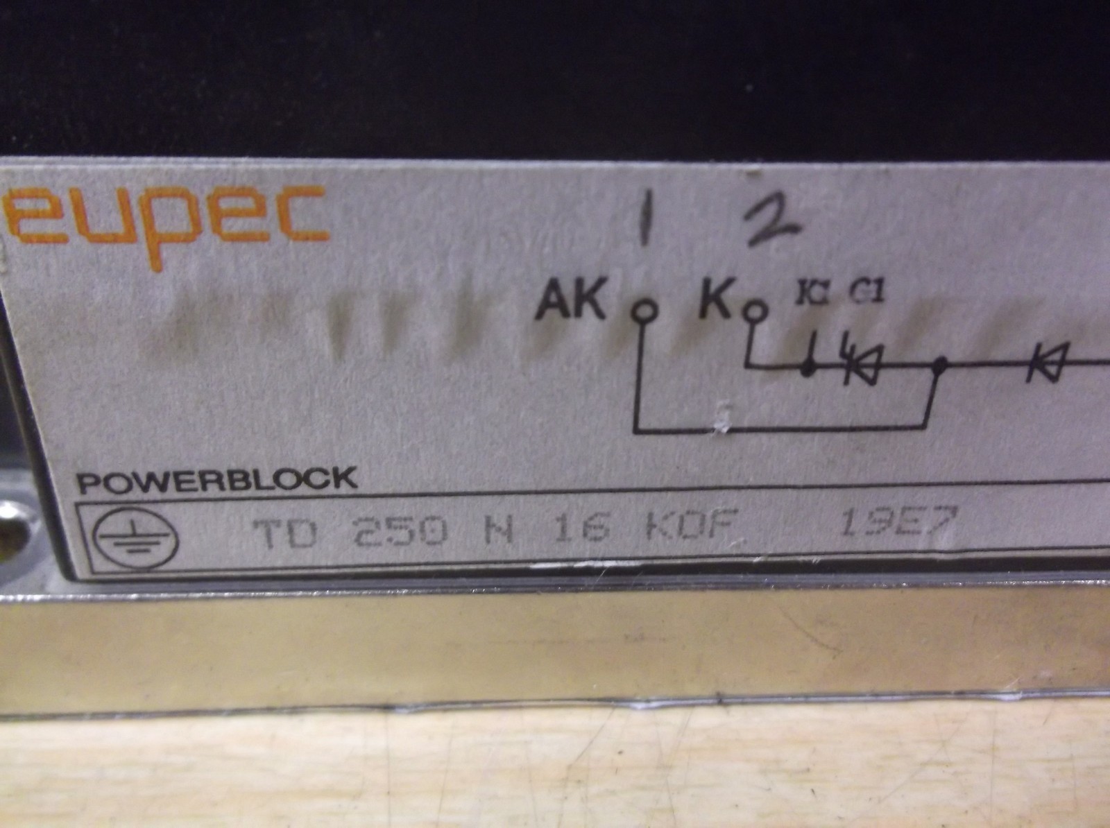 Eupec PowerBlock TD 250 N16 K0F 19E7 Power Supply Module, with 3 Screws
